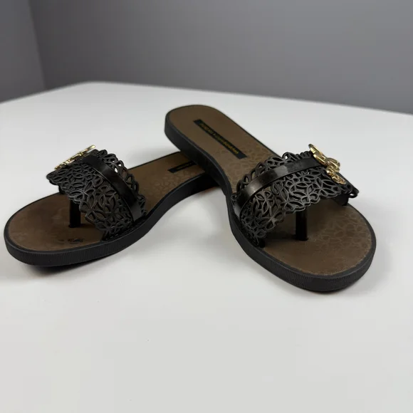 Ipanema x Gisele Bündchen tong sandals Black Gold Butterfly Sandals US 6 - Picture 2 of 9